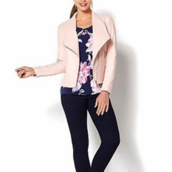 Iman Pink Suede Motorcycle Jacket